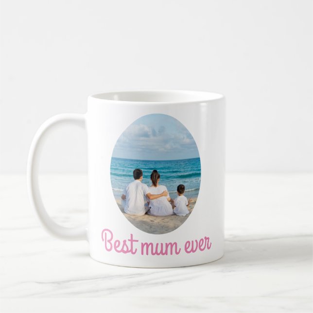 Personalised Best Mum ever Mug with photo (Left)