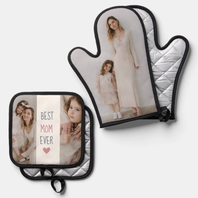 Personalised Best Mum Ever Oven Mitt & Pot Holder  Oven Mitt & Pot Holder Set (Front/Back)