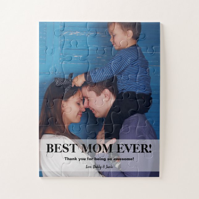 Personalised Best Mum Ever Photo Jigsaw Puzzle (Vertical)