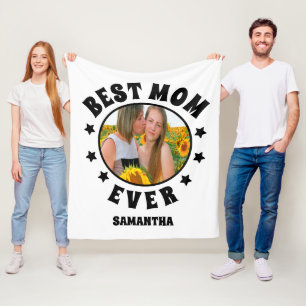 Personalised Best Mum Ever Photo Mother's Day  Fleece Blanket