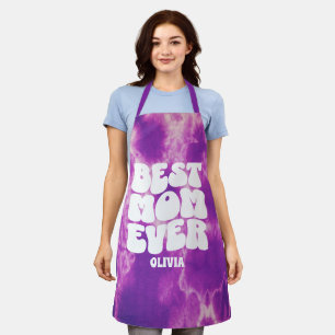 Personalised Best Mum Ever Purple Tie Dye Apron