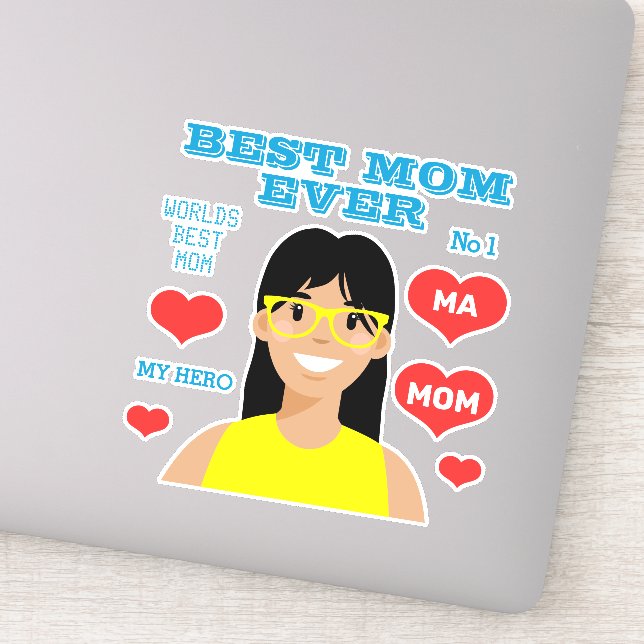 Personalised Best Mum Ever Sticker (Detail)