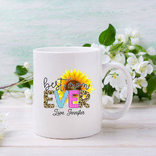 Personalised  Best Mum Ever Sunflower Coffee Mug