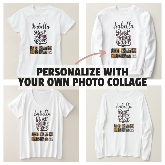 Personalised Best Mum Ever Trendy Mother's Day T-Shirt (Personalized Best Mom Ever Trendy Mother's Day T-Shirt and clothes)