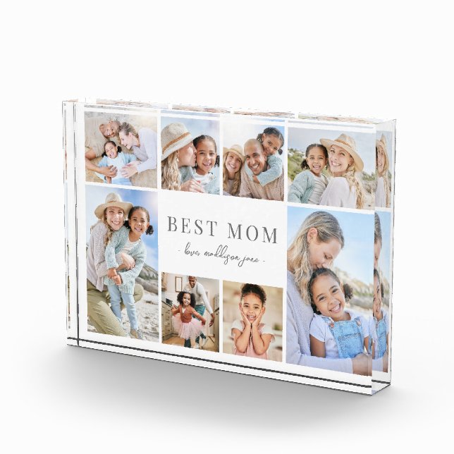 Personalised Best Mum Photo Collage Block (Right)