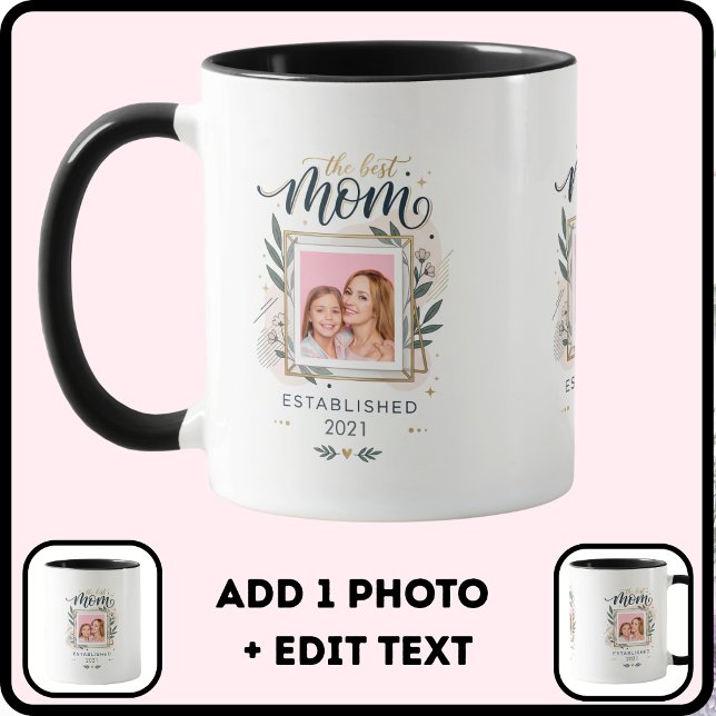 Personalised Best Mum Photo Date Cute Established  Mug (Creator Uploaded)