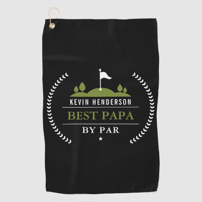Personalised Best Papa By Par Golf Towel (Front)