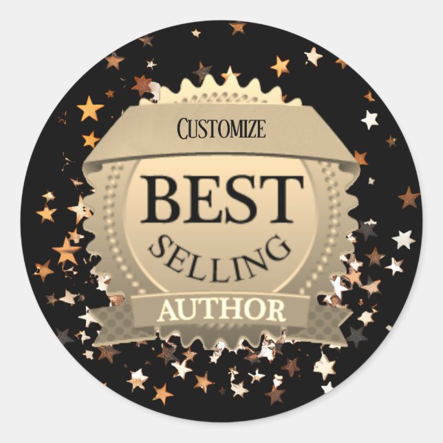 Personalised Best Selling Author  Classic Round Sticker (Front)