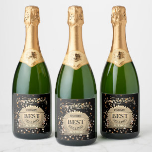 Personalised Best Selling Author Gold Sparkling Wine Label