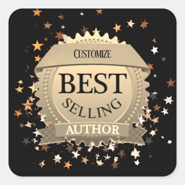 Personalised Best Selling Author  Square Sticker (Front)