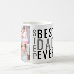 Personalised Best Step Dad Ever 6 Photo Collage Coffee Mug