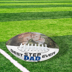 Personalised Best Step Dad Ever Custom Photo American Football