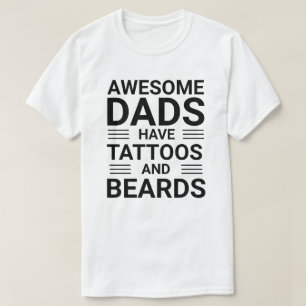 Personalised Best Tattooed Bearded Dad Fathers Day T-Shirt