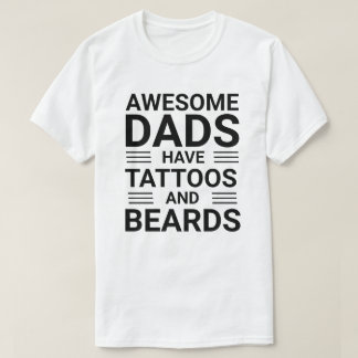 Personalised Best Tattooed Bearded Dad Fathers Day T-Shirt