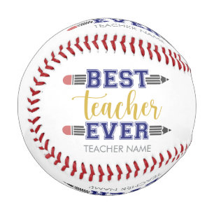 Personalised Best Teacher Ever - Customised Gift Baseball