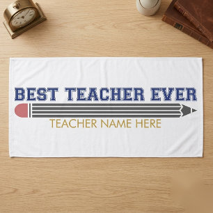 Personalised Best Teacher Ever - Customised Gift Bath Towel