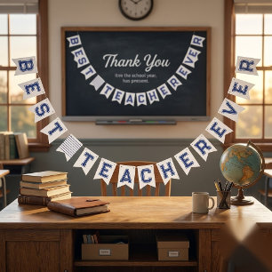 Personalised Best Teacher Ever - Customised Gift Bunting