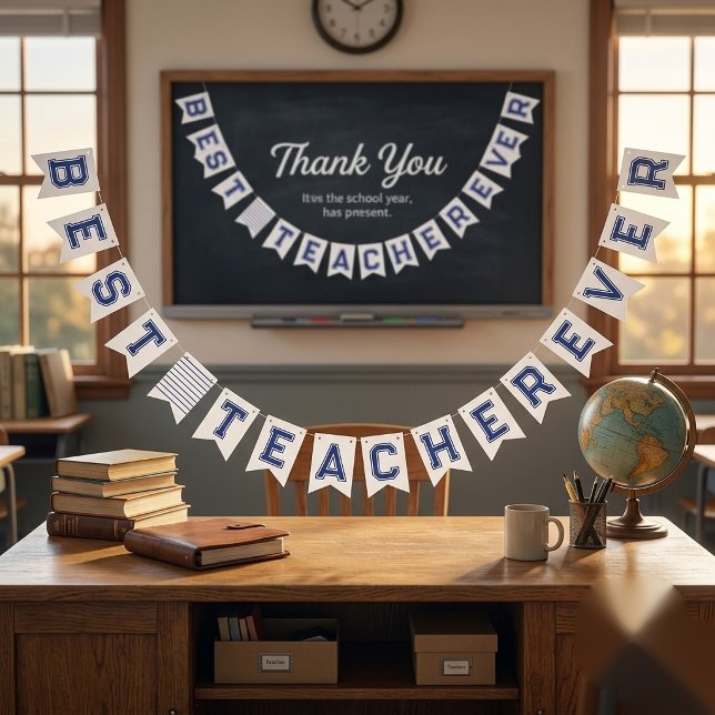 Personalised Best Teacher Ever - Customised Gift Bunting (Creator Uploaded)