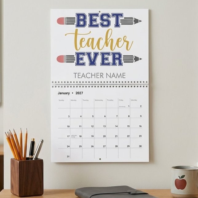 Personalised Best Teacher Ever - Customised Gift Calendar (Creator Uploaded)