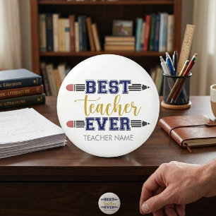 Personalised Best Teacher Ever - Customised Gift Ceramic Knob