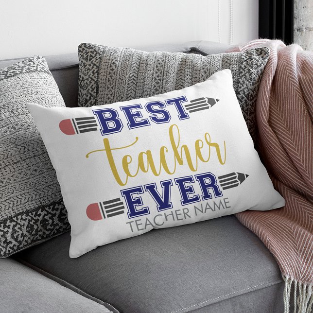 Personalised Best Teacher Ever - Customised Gift Decorative Cushion (Creator Uploaded)