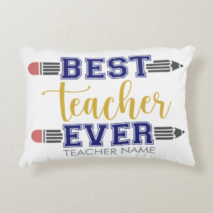 Personalised Best Teacher Ever - Customised Gift Decorative Cushion