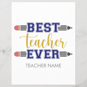 Personalised Best Teacher Ever - Customised Gift Flyer