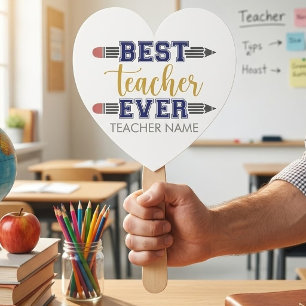 Personalised Best Teacher Ever - Customised Gift Hand Fan