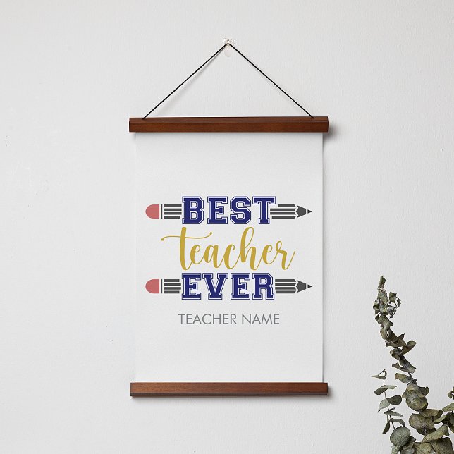 Personalised Best Teacher Ever - Customised Gift Hanging Tapestry (Creator Uploaded)