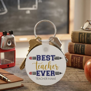 Personalised Best Teacher Ever - Customised Gift Key Ring