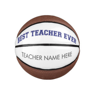 Personalised Best Teacher Ever - Customised Gift Mini Basketball