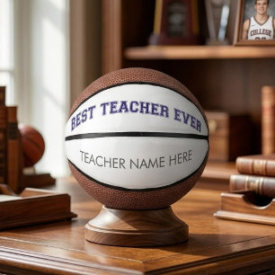 Personalised Best Teacher Ever - Customised Gift Mini Basketball