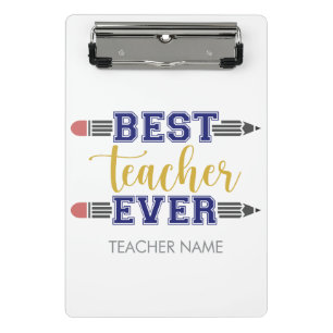 Personalised Best Teacher Ever - Customised Gift Mini Clipboard