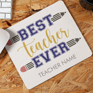 Personalised Best Teacher Ever - Customised Gift Mouse Mat