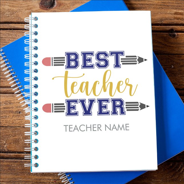 Personalised Best Teacher Ever - Customised Gift Notebook (Creator Uploaded)