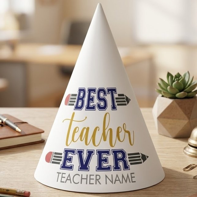 Personalised Best Teacher Ever - Customised Gift Party Hat (Creator Uploaded)