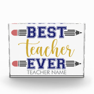 Personalised Best Teacher Ever - Customised Gift Photo Block