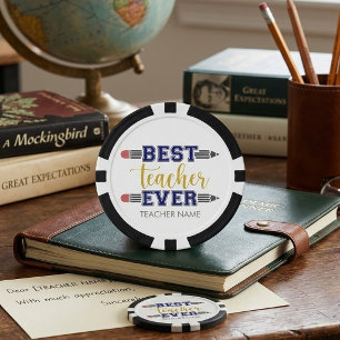 Personalised Best Teacher Ever - Customised Gift Poker Chips