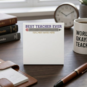 Personalised Best Teacher Ever - Customised Gift Post-it Notes
