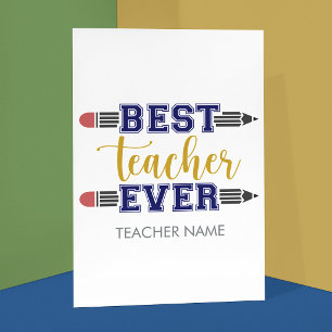 Personalised Best Teacher Ever - Customised Gift Postcard
