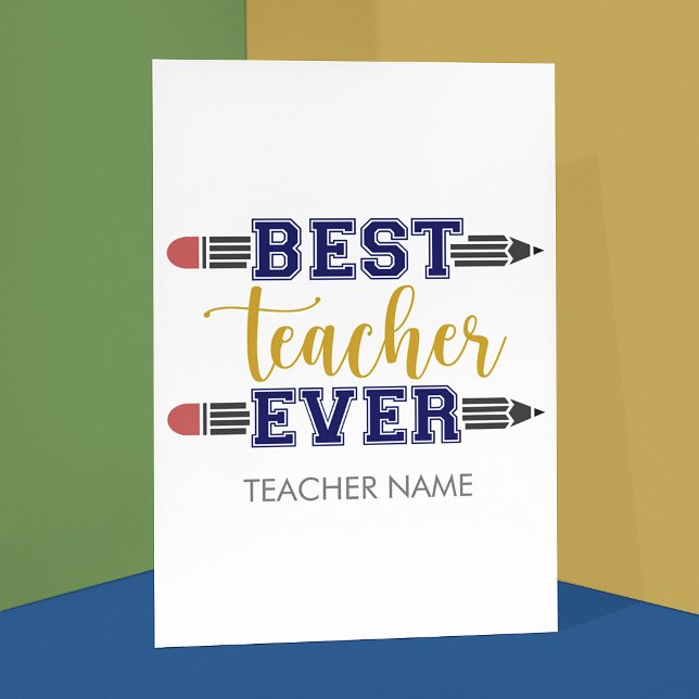 Personalised Best Teacher Ever - Customised Gift Postcard (Creator Uploaded)