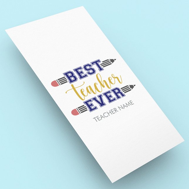 Personalised Best Teacher Ever - Customised Gift Rack Card (Creator Uploaded)