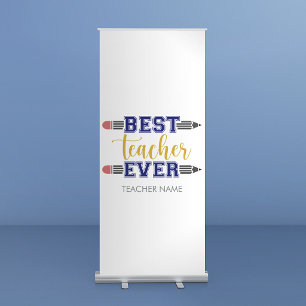 Personalised Best Teacher Ever - Customised Gift Retractable Banner