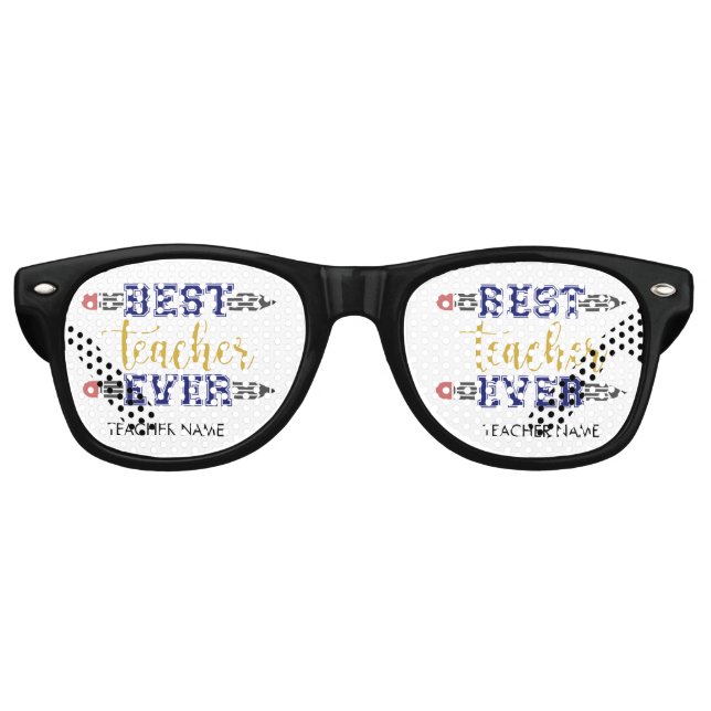 Personalised Best Teacher Ever - Customised Gift Retro Sunglasses (Front)
