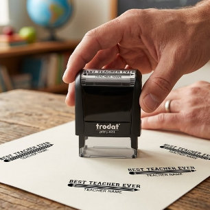 Personalised Best Teacher Ever - Customised Gift Self-inking Stamp