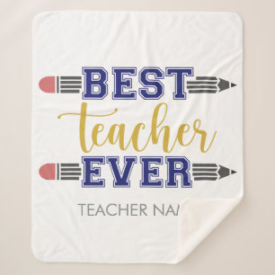 Personalised Best Teacher Ever - Customised Gift Sherpa Blanket
