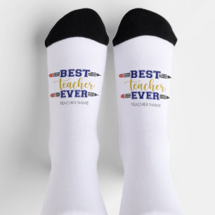 Personalised Best Teacher Ever - Customised Gift Socks