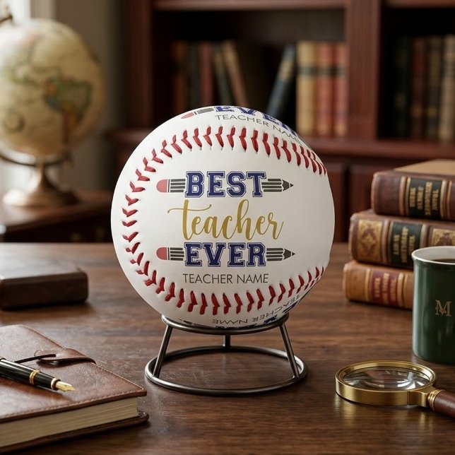Personalised Best Teacher Ever - Customised Gift Softball (Creator Uploaded)