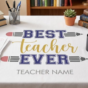Personalised Best Teacher Ever - Customised Gift Tablecloth