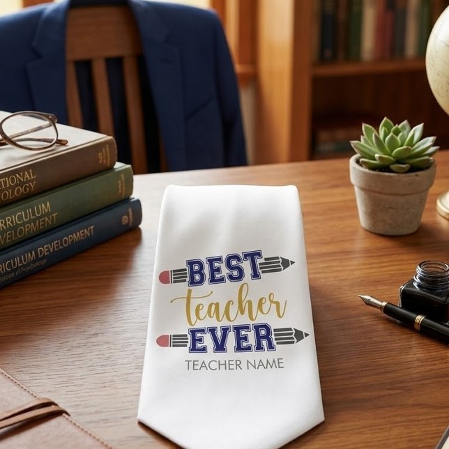 Personalised Best Teacher Ever - Customised Gift Tie (Creator Uploaded)